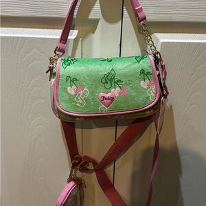 Juicy Couture Retro Cherry Crossbody Shoulder Bag Green  Multi 🩷 Pink Y2K 🍒